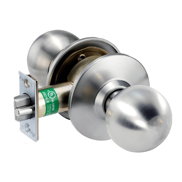 Arrow Lock Grade 1 Privacy Cylindrical Lock, Ball Knob, Non-Keyed, Satin Stainless Steel Finish, Non-handed HK02-BB-630 - main